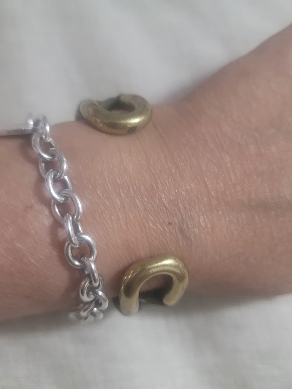 Unisex Black Leather Cuff Bracelet with Gold-Tone Ends